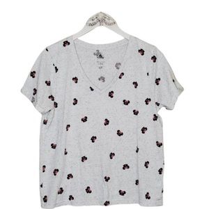 Disney Minnie Mouse Ears Hat V-Neck T-Shirt Top